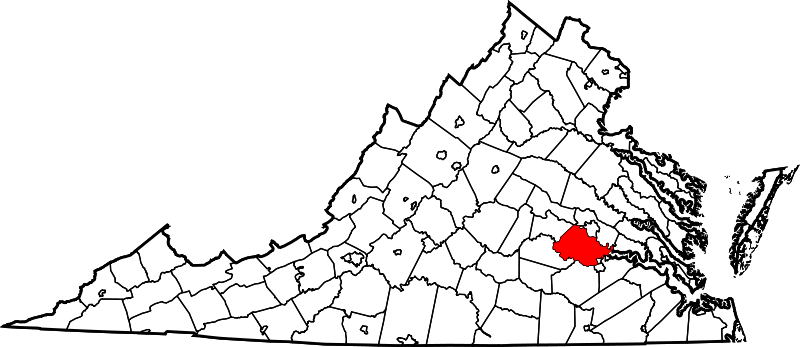 Map of Chesterfield County Virginia